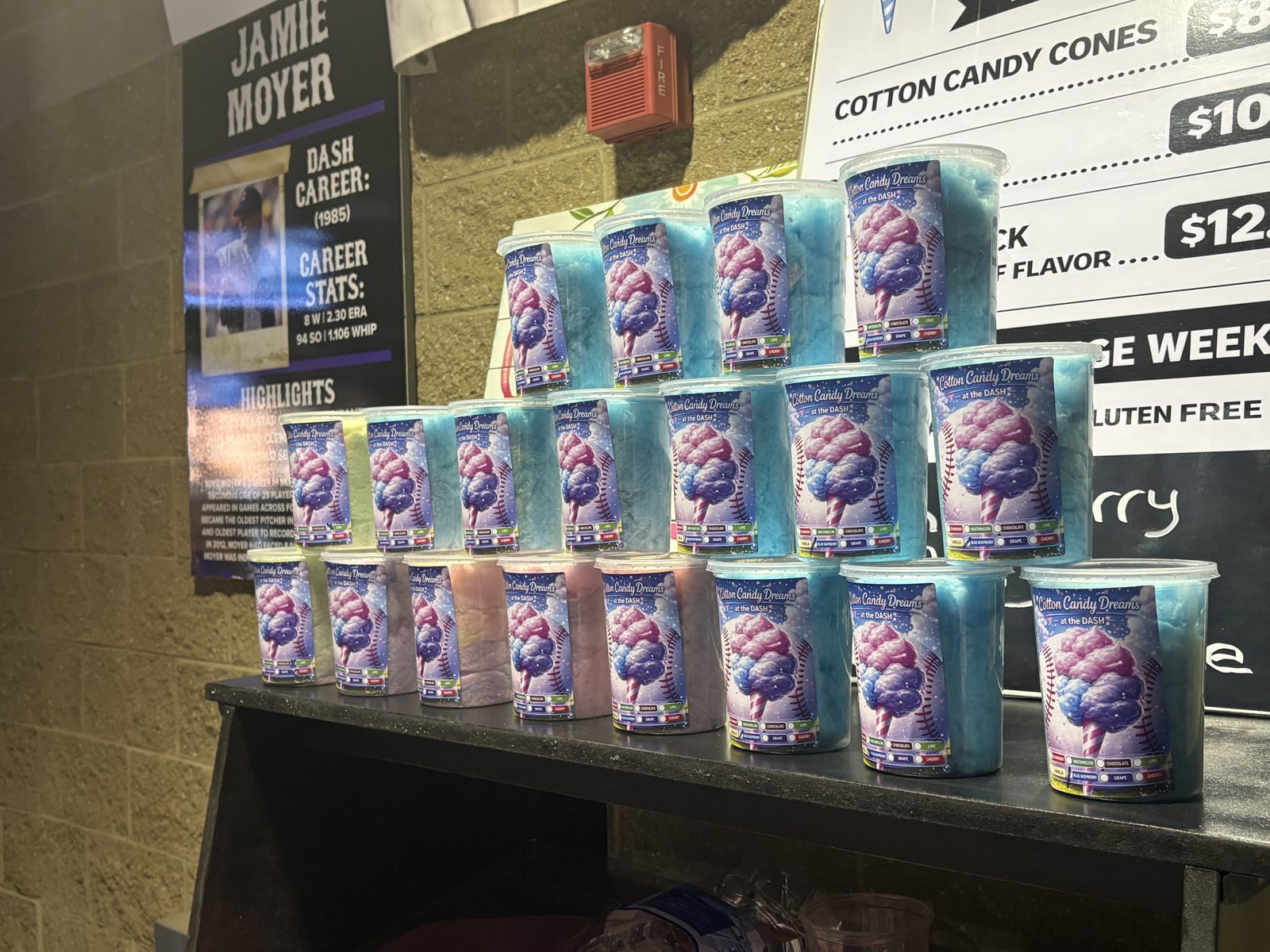 Cotton Candy Dreams branded tubs at the Dash stadium